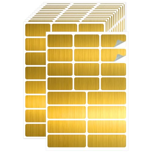 Gold Label Stickers Removable Writable Gift Labels (Gold- a / 1 x 2 inches, 1 x 3 inches Set)