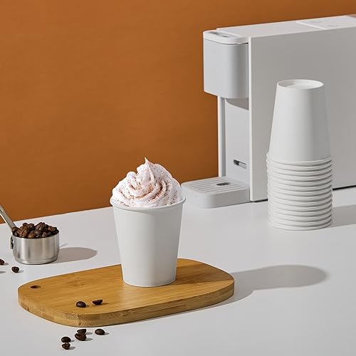 300Pack 10oz Disposable Paper Coffee Cups White Hot Coffee Cups (10oz)