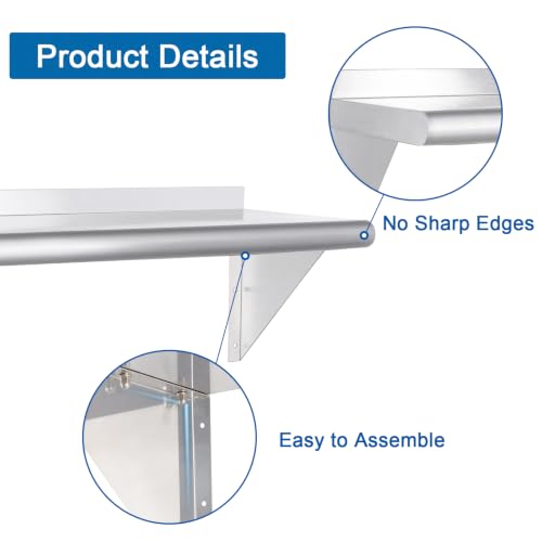 HARDURA Stainless Steel Shelf 12" x 72" (12"X72")
