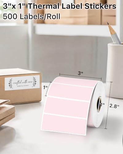 3x1 Inch Thermal Labels (3"x1" / Pink)