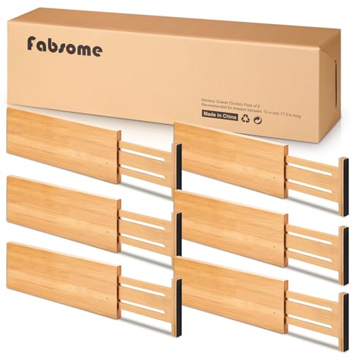 Dresser Drawer Organizers 6 Pack (For 17-22in deep drawers inner size)