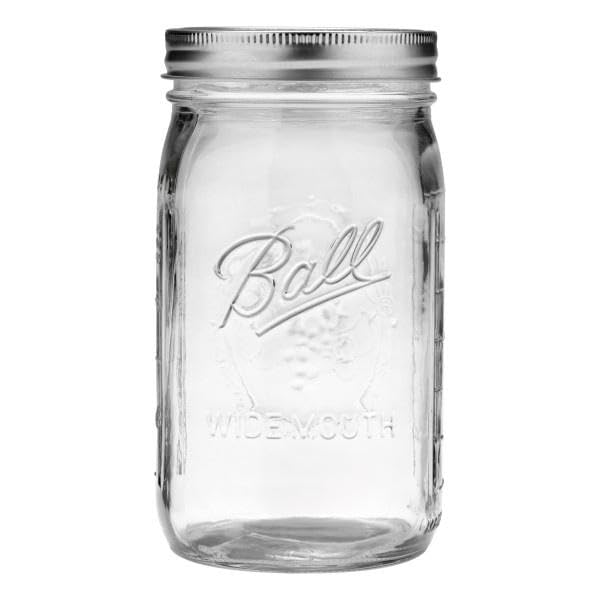Wide Mouth Glass Mason Jars with Lids and Bands (Quart / 32 Ounce (Pack of 24))