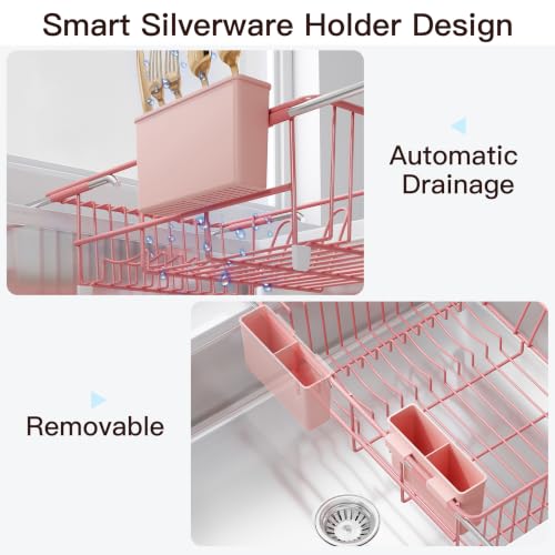 Pink Dish Drying Rack in Sink (Pink / For 12"-30"w Sink)