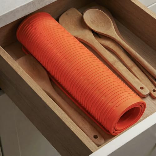 Silicone Dish Drying Mat for Multiple Usage (Orange / 32"L x 18"W)