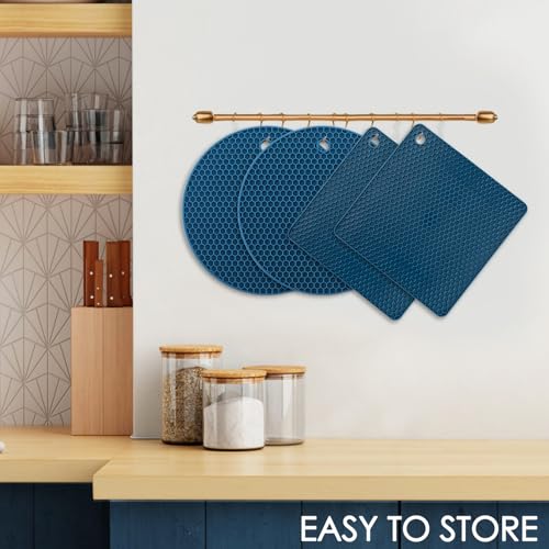 Silicone Trivets for Hot Dishes (7x7in / 01 Indigo)