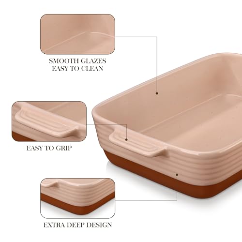 Large 9x13 Ceramic Baking Dish with Handles
