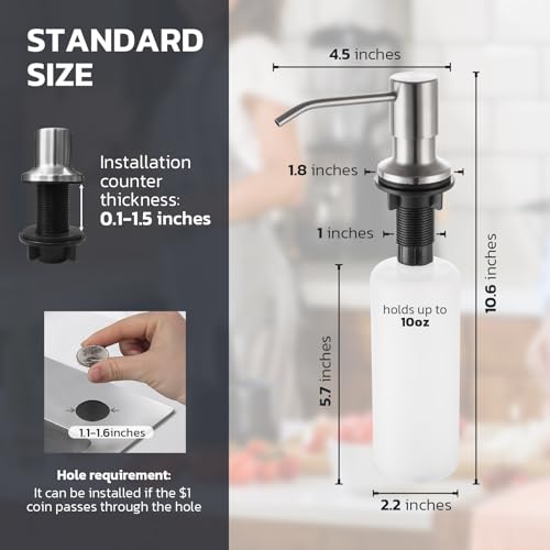 Kitchen Faucet with Soap Dispenser (Brushed Nickel)