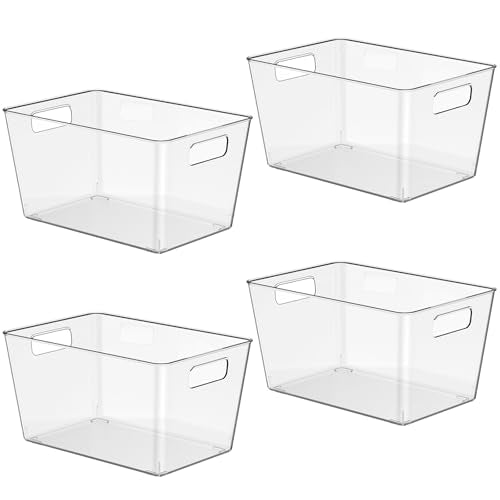 4 Pack Clear Plastic Storage Bins (4 Count)
