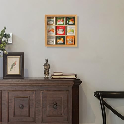 Wood Tea Bag Organizer (Carbonized / 9 Compartments)