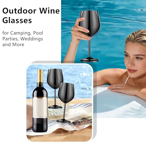 Unbreakable Stainless Steel Wine Glasses Set of 2 (2 Count)