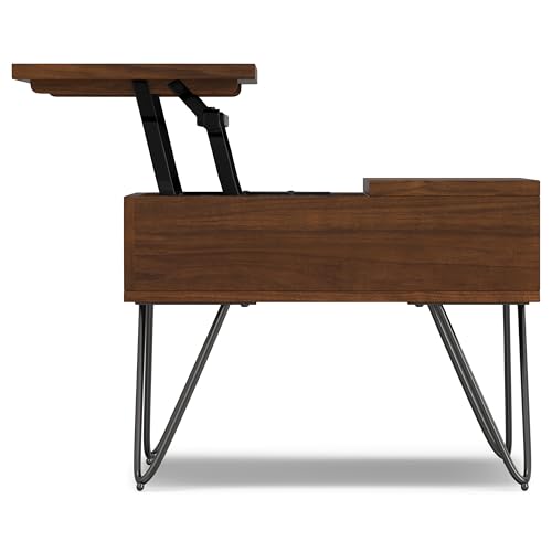 Hunter 48" Wide Walnut Veneer and Metal Coffee Table in Brown (Lift Top Coffee Table / 48 inch / Walnut Veneer)