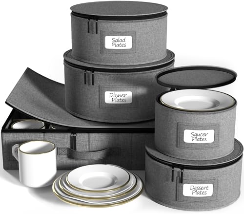 China Storage Containers (Gray / 5 Piece Dinnerware Set)