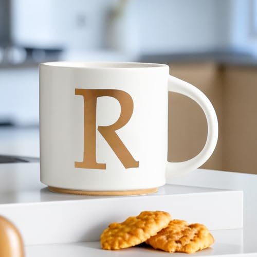 Monogram Ceramic Mugs (gold-R)