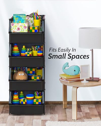 Stackable Storage Bins Open Front for Pantry Storage (4 Count)