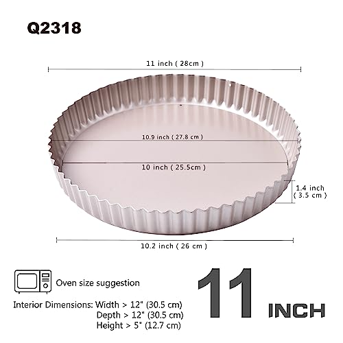 11 Inch Round Tart Pan with Loose Removable Bottom (11" Round (Champagne Gold))