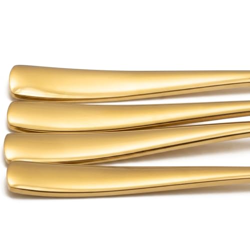8 Piece Gold Spoons Set (Gold / 7 Inch)