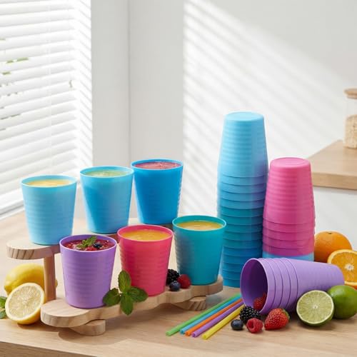 36 Pcs Kids Plastic Cups 8 oz Drinking Toddler Cups (Fresh)