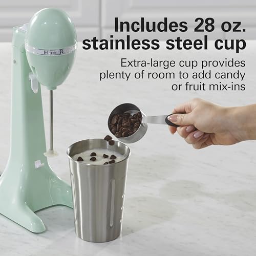 DrinkMaster Retro Milkshake Maker & Electric Drink Mixer (Mint / Extra-Large 28 oz.)