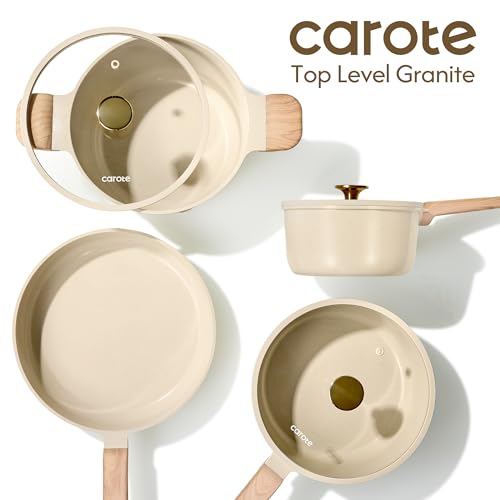 22pcs Ceramic Cookware Sets (Oatmeal / 22 Piece)