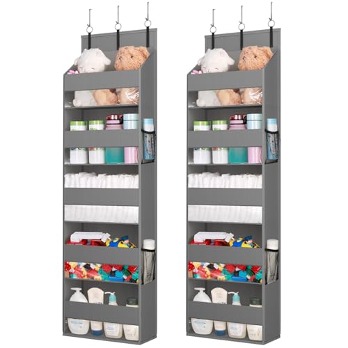 2 Pack Over the Door Organizer 5 Section Hanging Storage