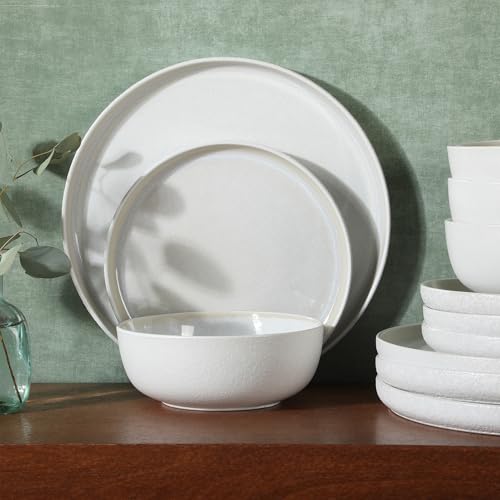 Tahoe Sunset 12 Piece Stoneware Reactive Glaze (Service for 4 (12pcs) / Tahoe Cream White)