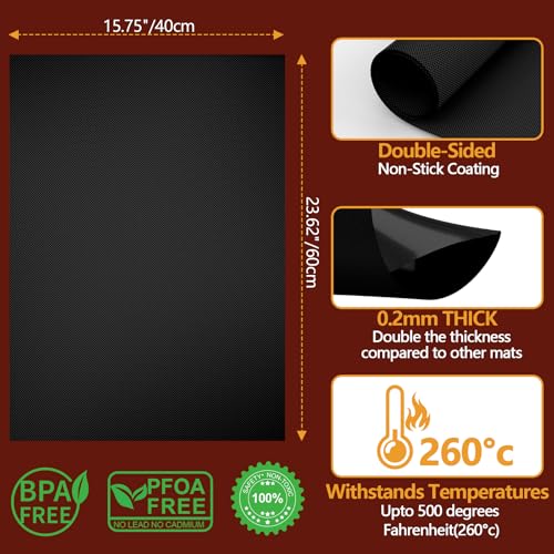 4 Pack XL Thickened Oven Liners for Bottom of Oven (Black / 25"L x 17"W / 4 Pack)