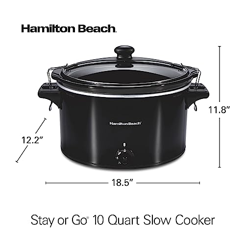 Stay or Go Extra Large 10 Quart Portable Slow Cooker (10 Quarts / Black)
