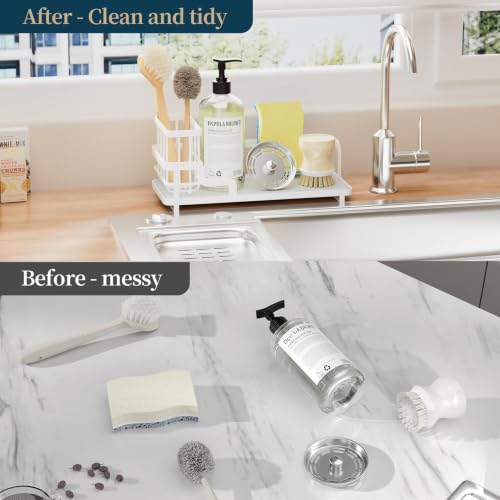 Sponge Holder for Kitchen Sink (White)