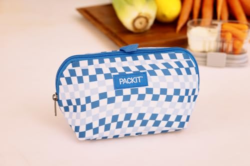 Freezable Snack Bag (Blue Skate Checker / Medium)
