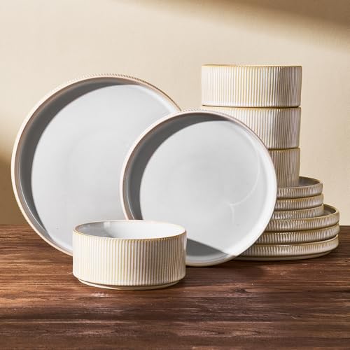Dinnerware Set for 4 (Cappuccino White)