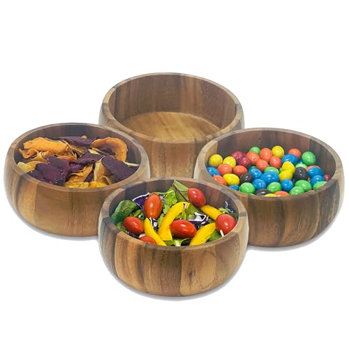 Woodard & Charles Acacia Wood Large Ind. Salad Bowls (Acacia Wood Individual Bowls-*Pack of 24 Bowls*)