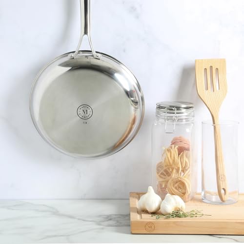 Badgley Hybrid Nonstick 11 Inch TriPly Stainless Steel Large Fry Pan & Stay Cool Handle (Triply Stainless / 11" Fry Pan)