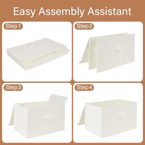 Memory Keepsake Storage Box (Ivory White / Large-2 Pack)