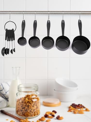 Measuring Cups and Spoons Set 304 Stainless Steel 10 (i)Black-Black)