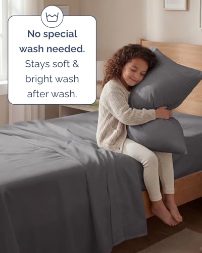 Twin Size 3 Piece Sheet Set (06 - Dark Grey / Twin)