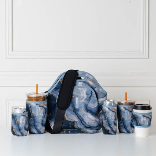 CanSok Sleeve for Beer & Soda Insulated Neoprene Cover (Sapphire Drift / 12oz Slim Can Sleeve)