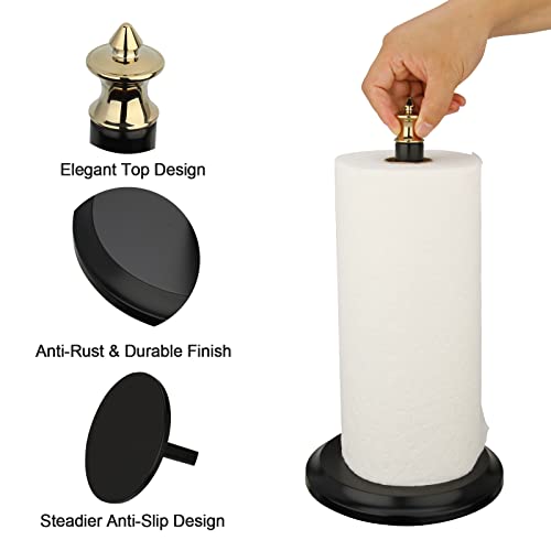 Paper Towel Holder Stand for Kitchen Countertop & Dining Room Table (Gold / Classical)