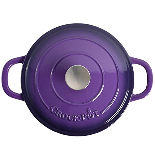 Artisan 5 Quart Round Enameled Cast Iron Dutch Oven (Lavender Purple / 5-Quart)