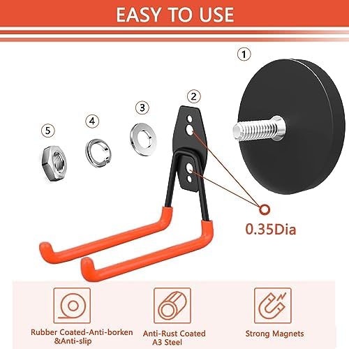 Strong Garage Magnetic Hooks Heavy Duty (Large&medium/8pack)