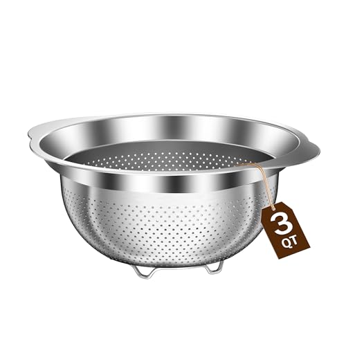 Colander Stainless Steel Colander for Kitchen (3QT)