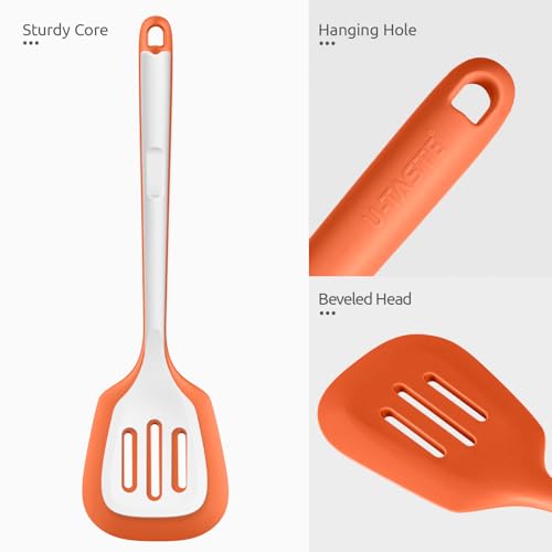 Silicone Turner Slotted Spatula (Orange / 13.6")