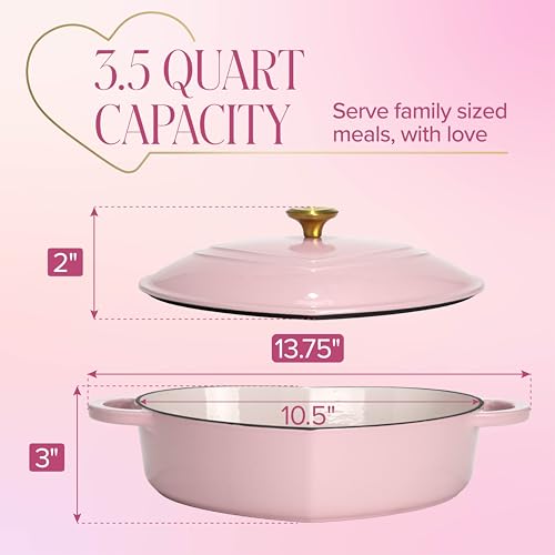 Enameled Cast Iron Braiser (Pink / 3.5-Quart)