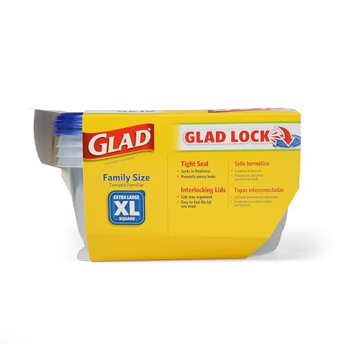 GladWare XL Square Food Storage Containers (Square / 104 oz - 3 Count)