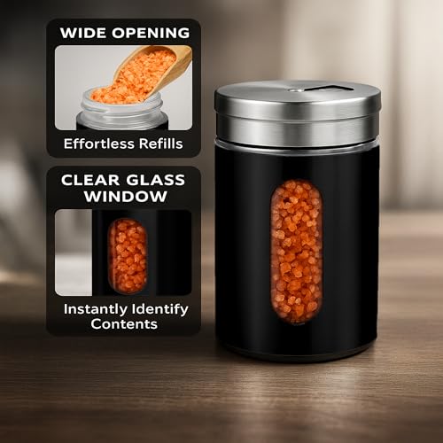 4 Piece Salt and Pepper Shakers Set (Black)