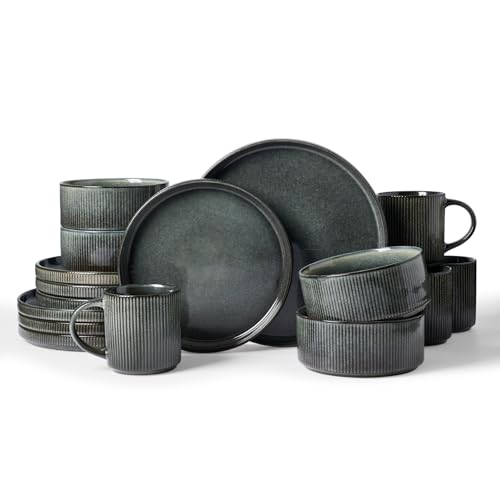 Star Dinnerware Sets with Mugs (Deep Forest)