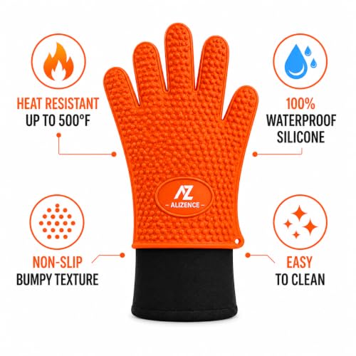 Silicone Oven Gloves (Orange)