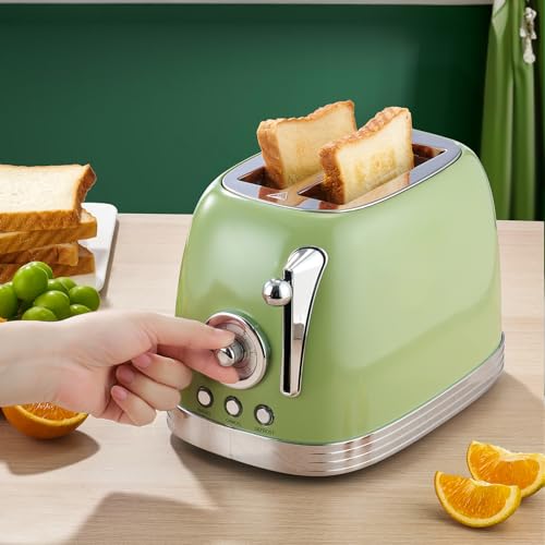Retro Green 2‑Slice Bread Toaster