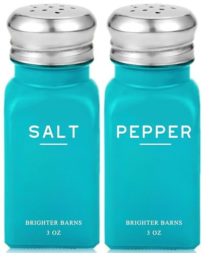Teal Salt and Pepper Shakers Set by Brighter Barns (Teal)