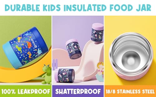 Kids Bento Snack Lunch Box with Thermo Insulated Toddler Lunch Bag