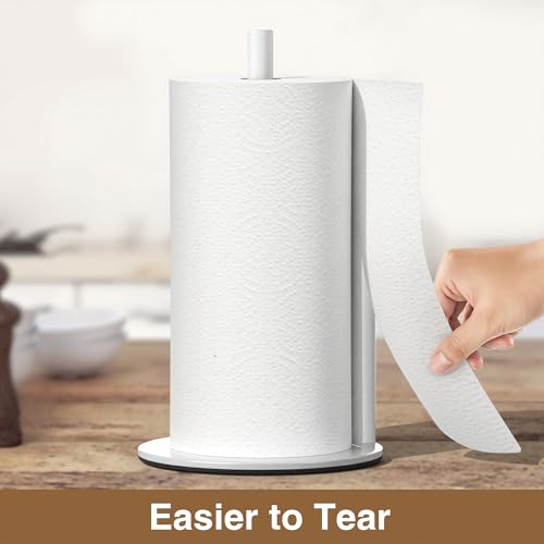 Paper Towel Holder White Stainless Steel Kitchen Countertop Roll Organizer